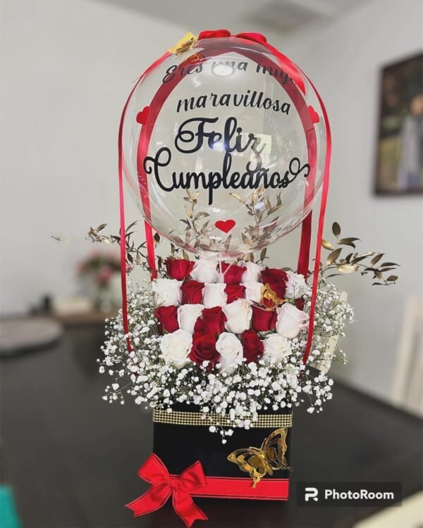 Deluxe flower and balloon arrangement - Image 2